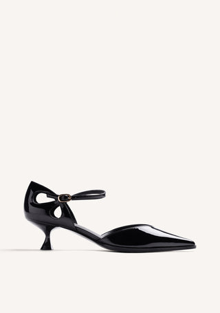 BLACK HEEL PATENT EFFECT SHOES