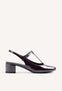 BURGUNDY MARY-JANE SHOES WITH PATENT EFFECT