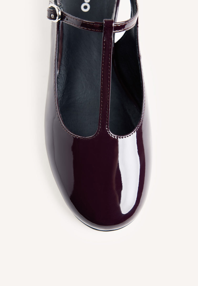 ZAPATOS BURDEOS MARY-JANE EFECTO CHAROL