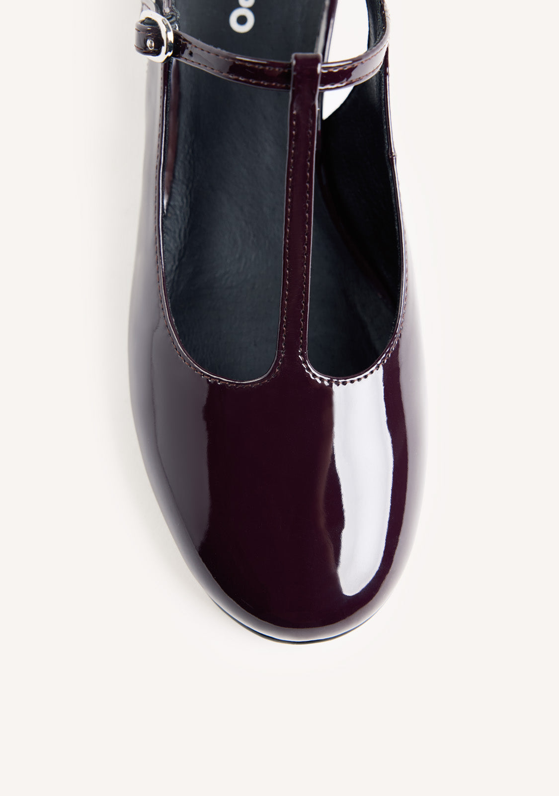BURGUNDY MARY-JANE SHOES WITH PATENT EFFECT
