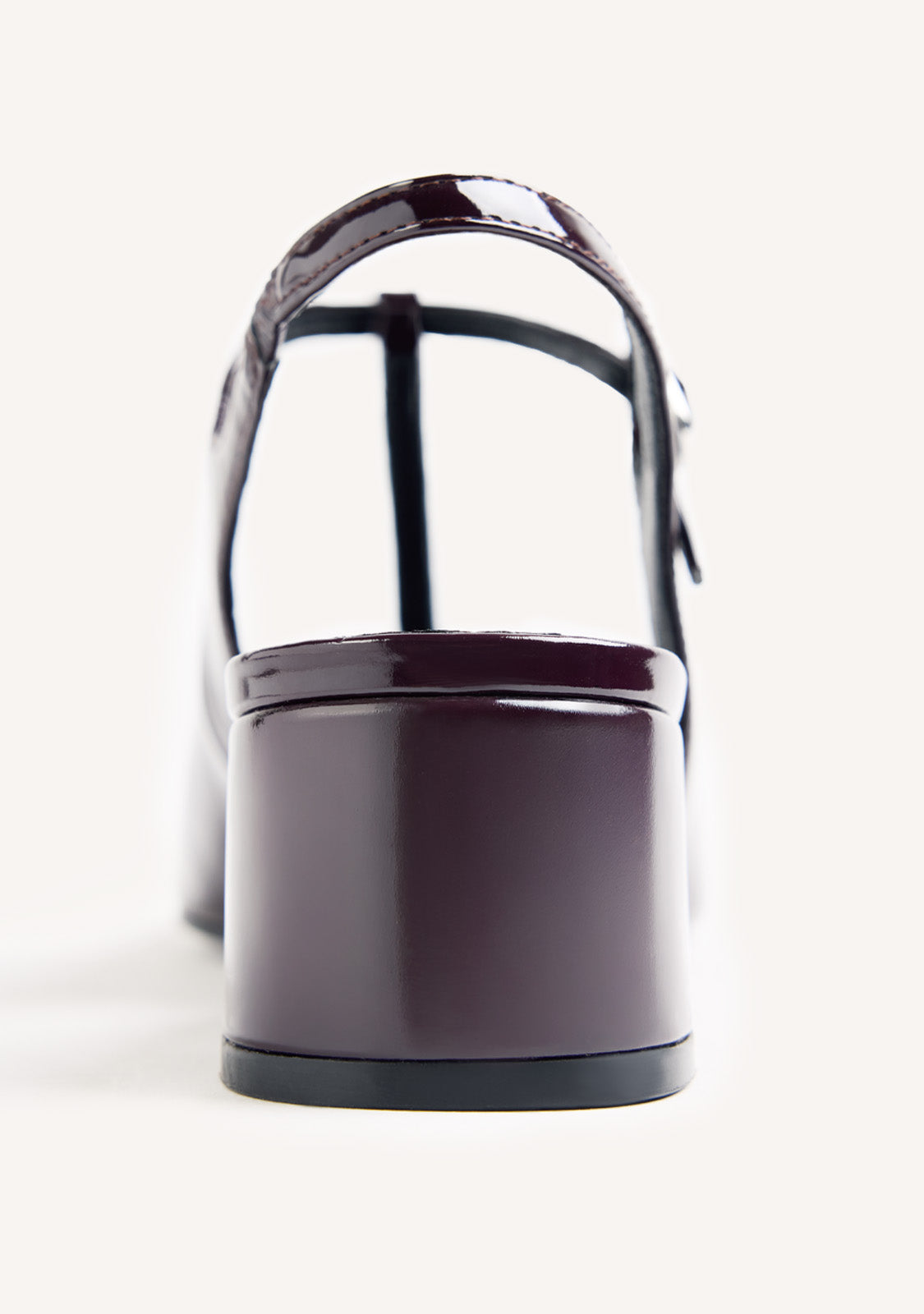 BURGUNDY MARY-JANE SHOES WITH PATENT EFFECT