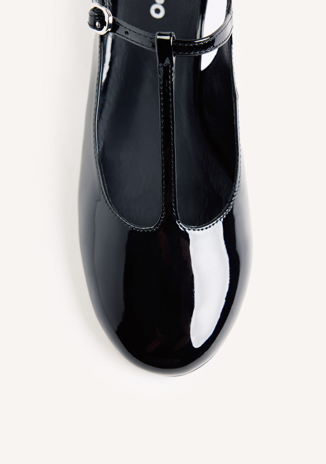 BLACK PATENT EFFECT MARY-JANE SHOES