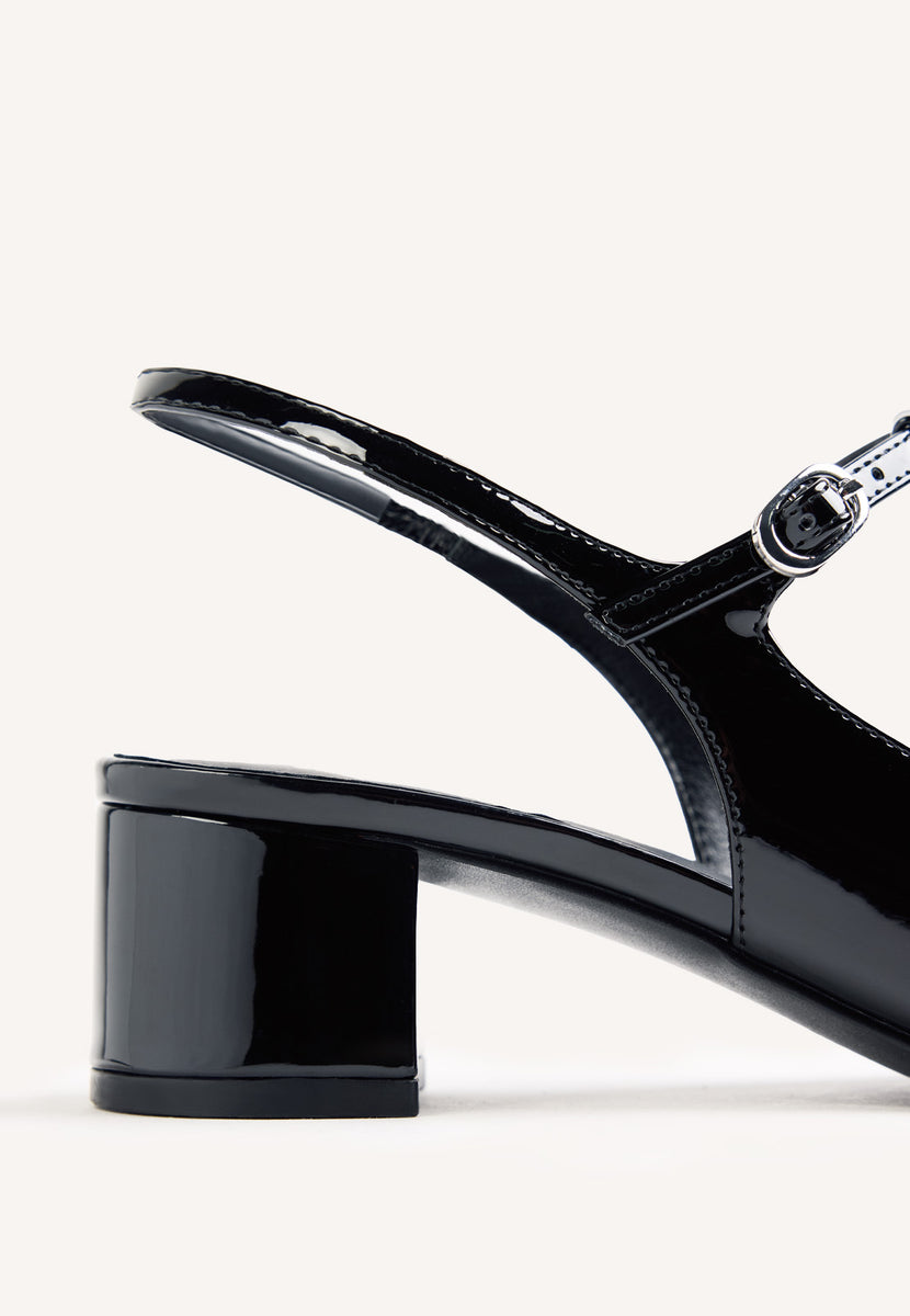 ZAPATOS MARY-JANE NEGRO EFECTO CHAROL