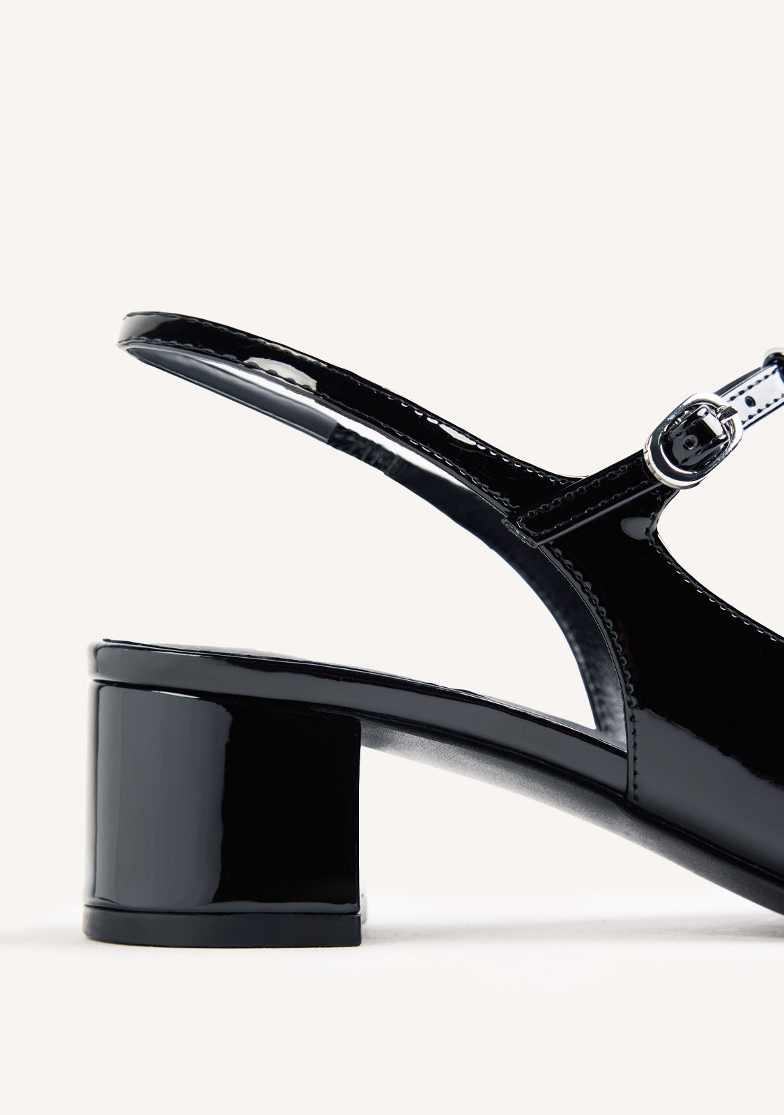 BLACK PATENT EFFECT MARY-JANE SHOES