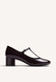 BURGUNDY MARY-JANE SHOES WITH PATENT EFFECT