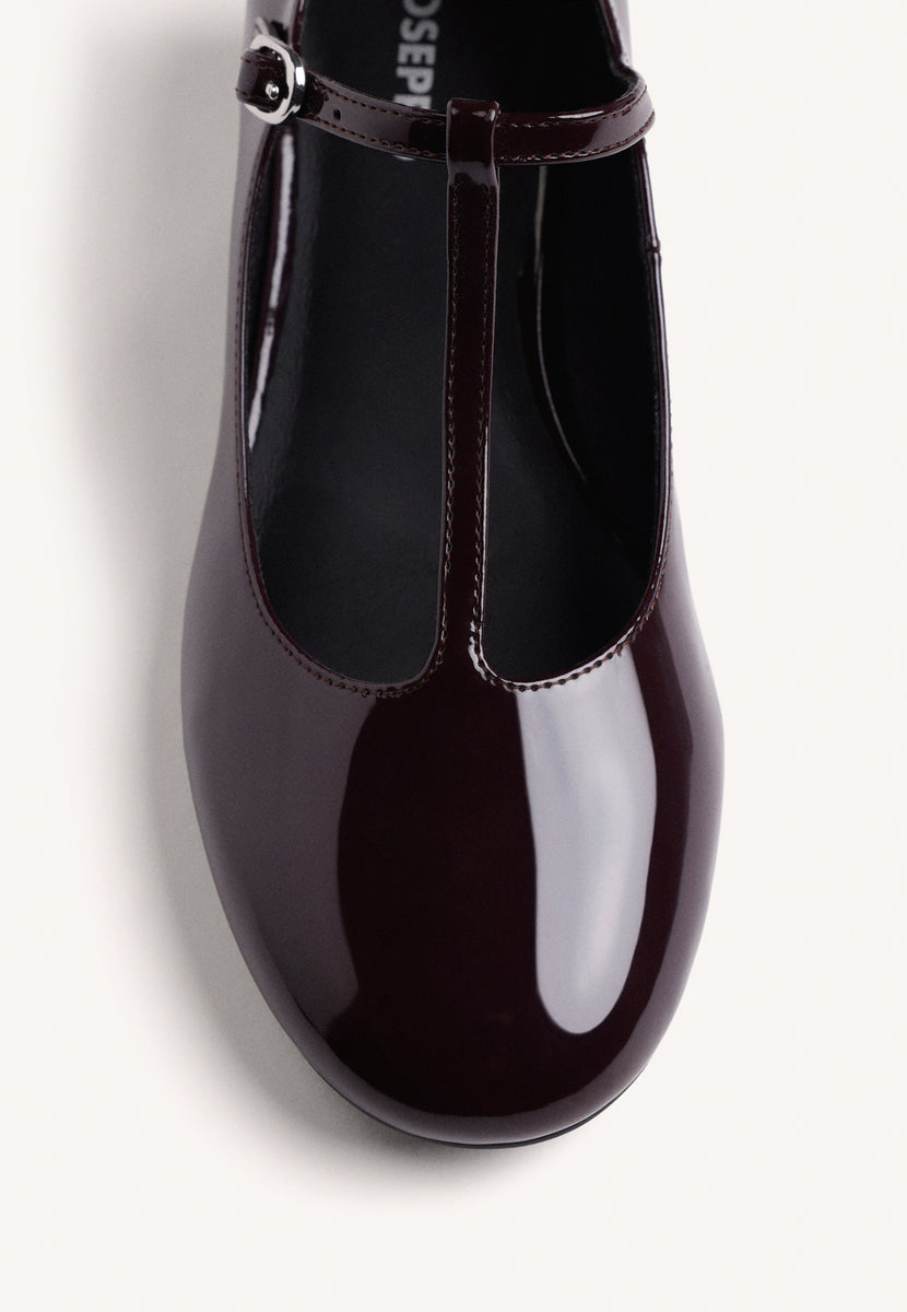 ZAPATOS BURDEOS MARY-JANE EFECTO CHAROL