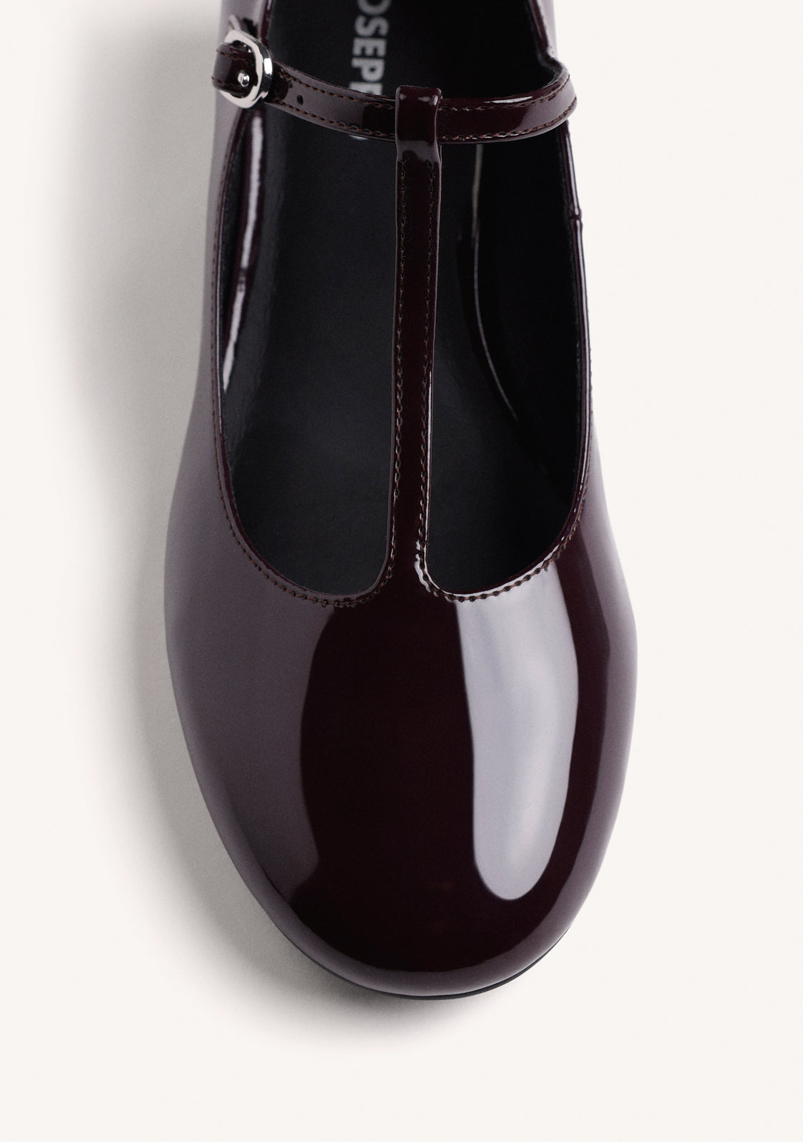 BURGUNDY MARY-JANE SHOES WITH PATENT EFFECT