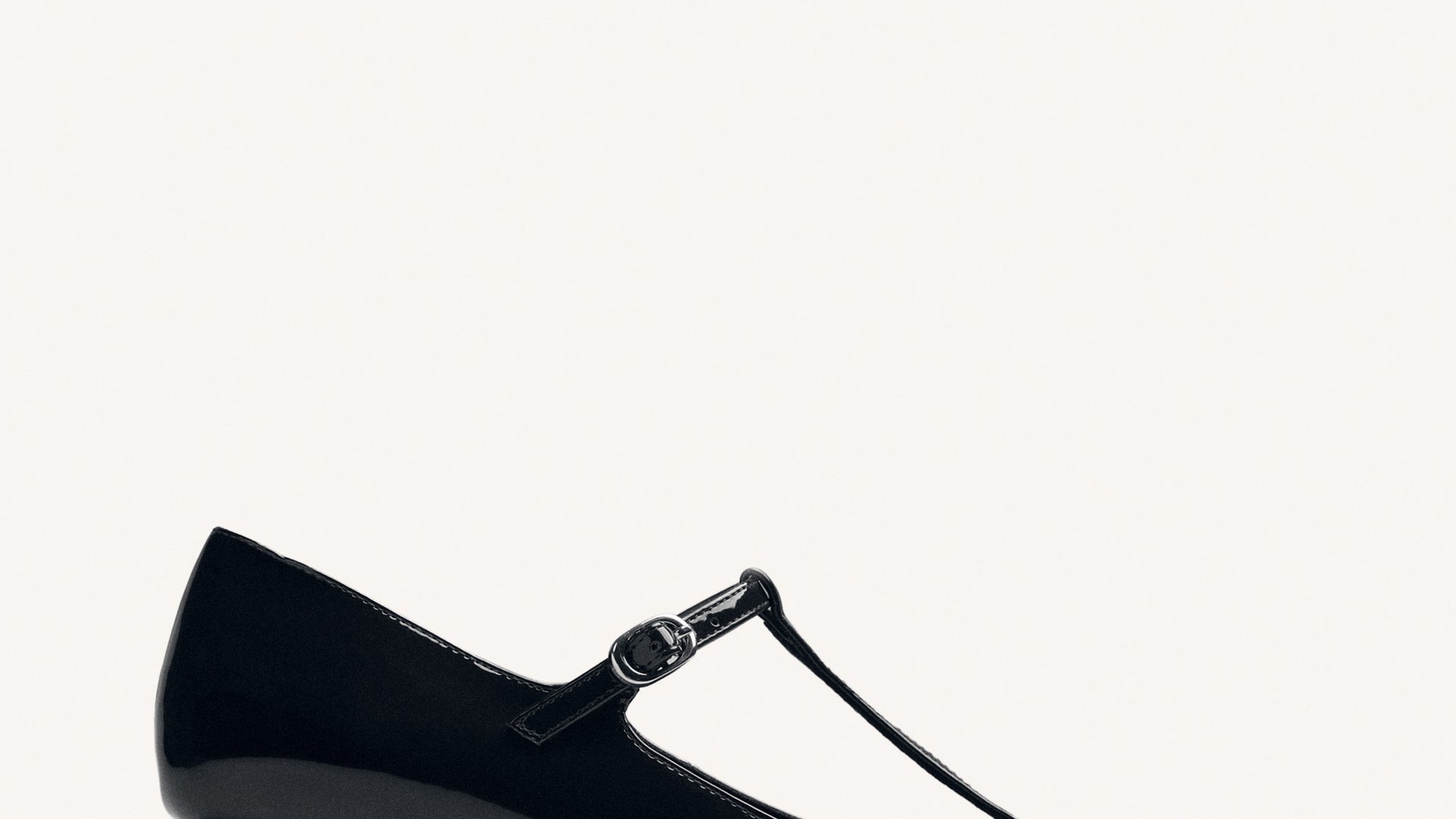 BLACK MARY-JANE SHOES WITH PATENT EFFECT