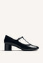 BLACK MARY-JANE SHOES WITH PATENT EFFECT
