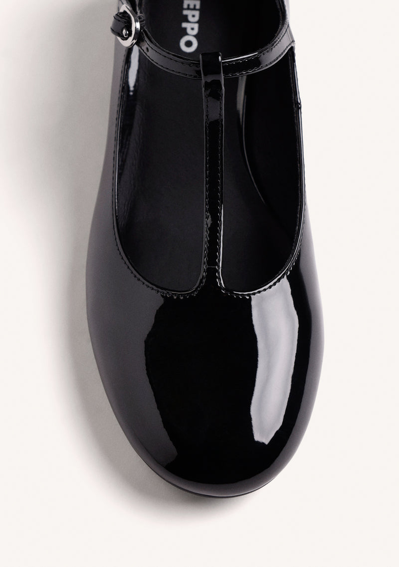 BLACK MARY-JANE SHOES WITH PATENT EFFECT