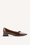 BROWN PATENT EFFECT HEEL SHOES