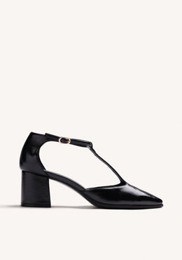 BLACK PATENT EFFECT HEEL SHOES
