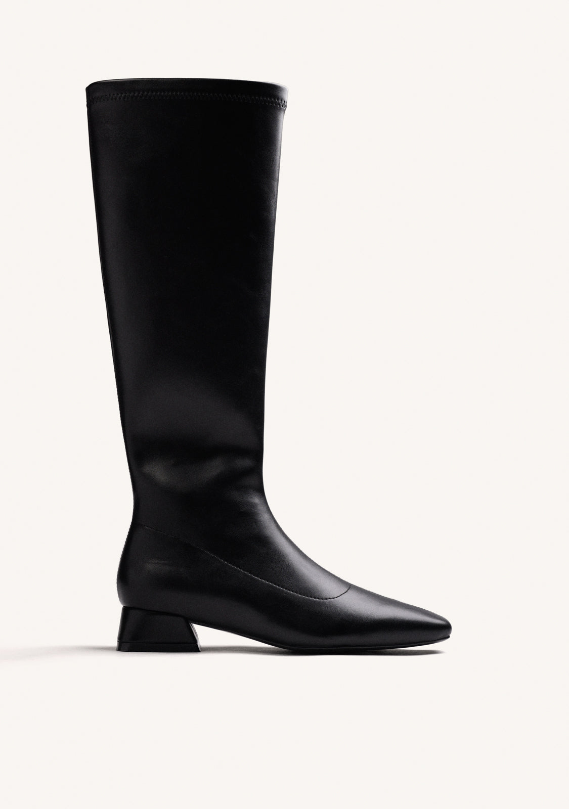 BLACK ELASTIC HIGH BOOTS