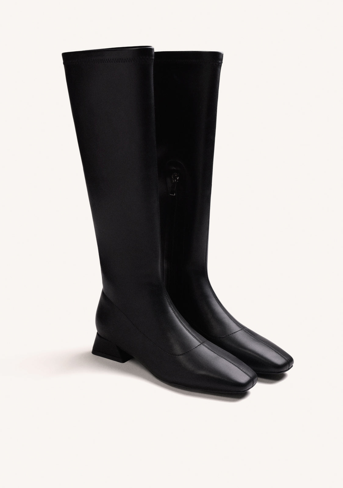 BLACK ELASTIC HIGH BOOTS