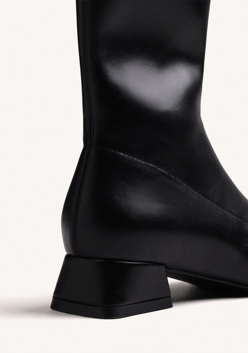 BLACK ELASTIC HIGH BOOTS
