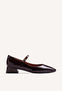 BURGUNDY MARY-JANE SHOES WITH PATENT EFFECT