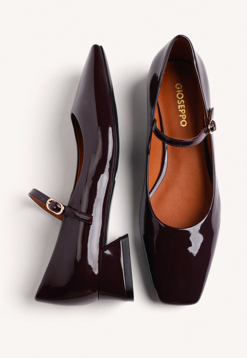 SCARPE BORDEAUX MARY-JANE EFFETTO VERNICE