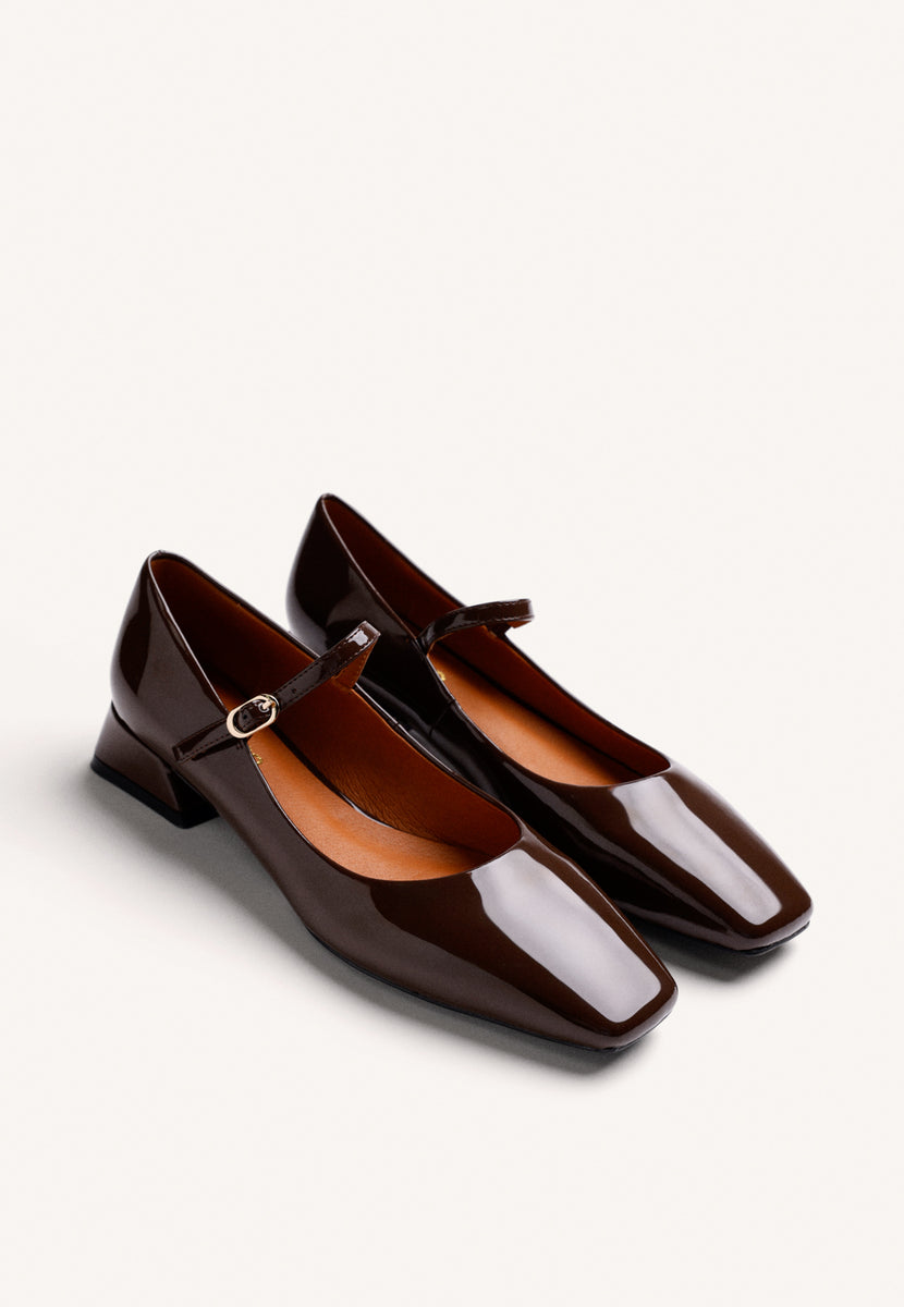 ZAPATOS MARRÓN MARY-JANE EFECTO CHAROL