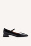 BLACK MARY-JANE SHOES WITH PATENT EFFECT