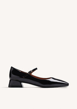 SAPATOS PRETOS MARY-JANE EFEITO VERNIZ