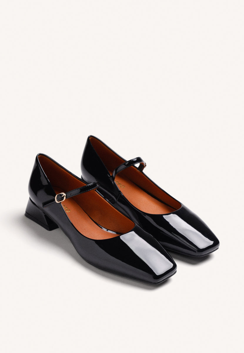 ZAPATOS NEGRO MARY-JANE EFECTO CHAROL