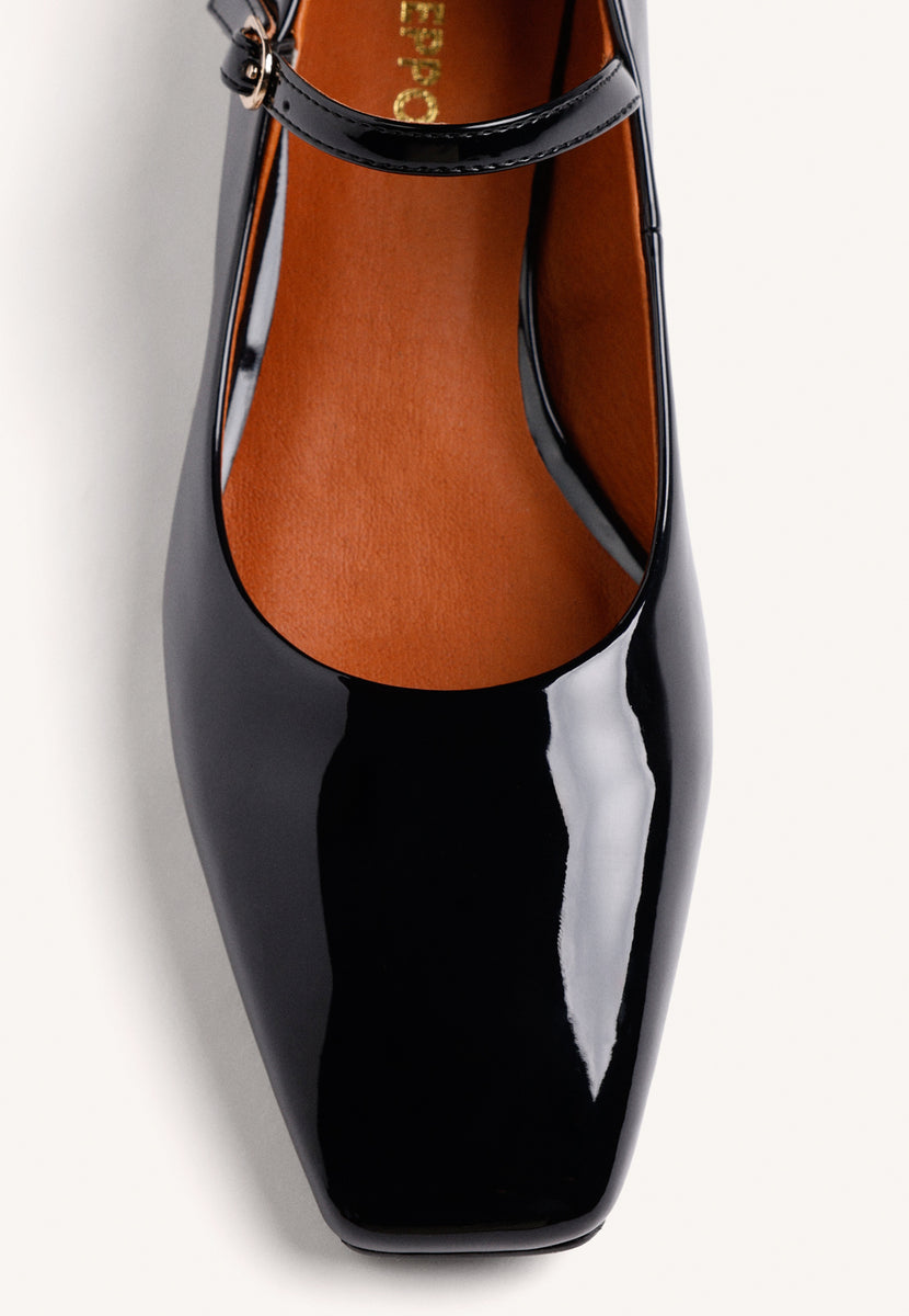 ZAPATOS NEGRO MARY-JANE EFECTO CHAROL