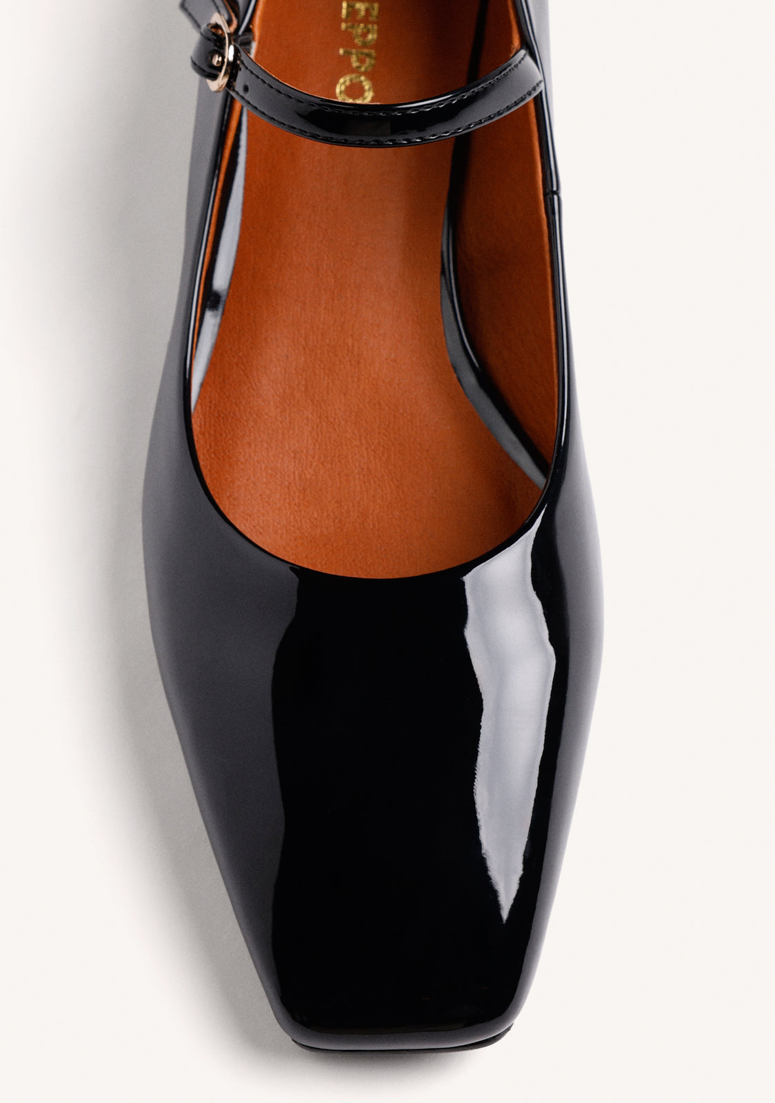 BLACK MARY-JANE SHOES WITH PATENT EFFECT
