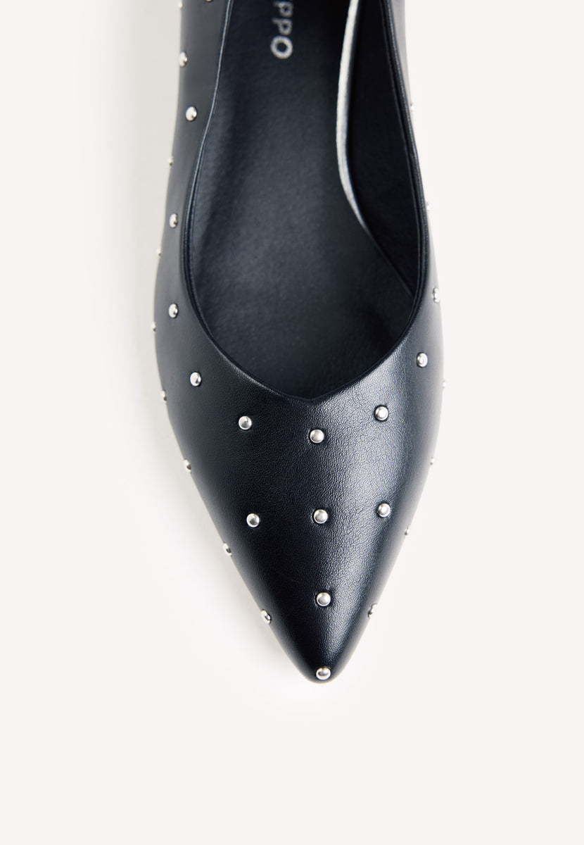 SCARPE TACCO NERE CON BORCHIE