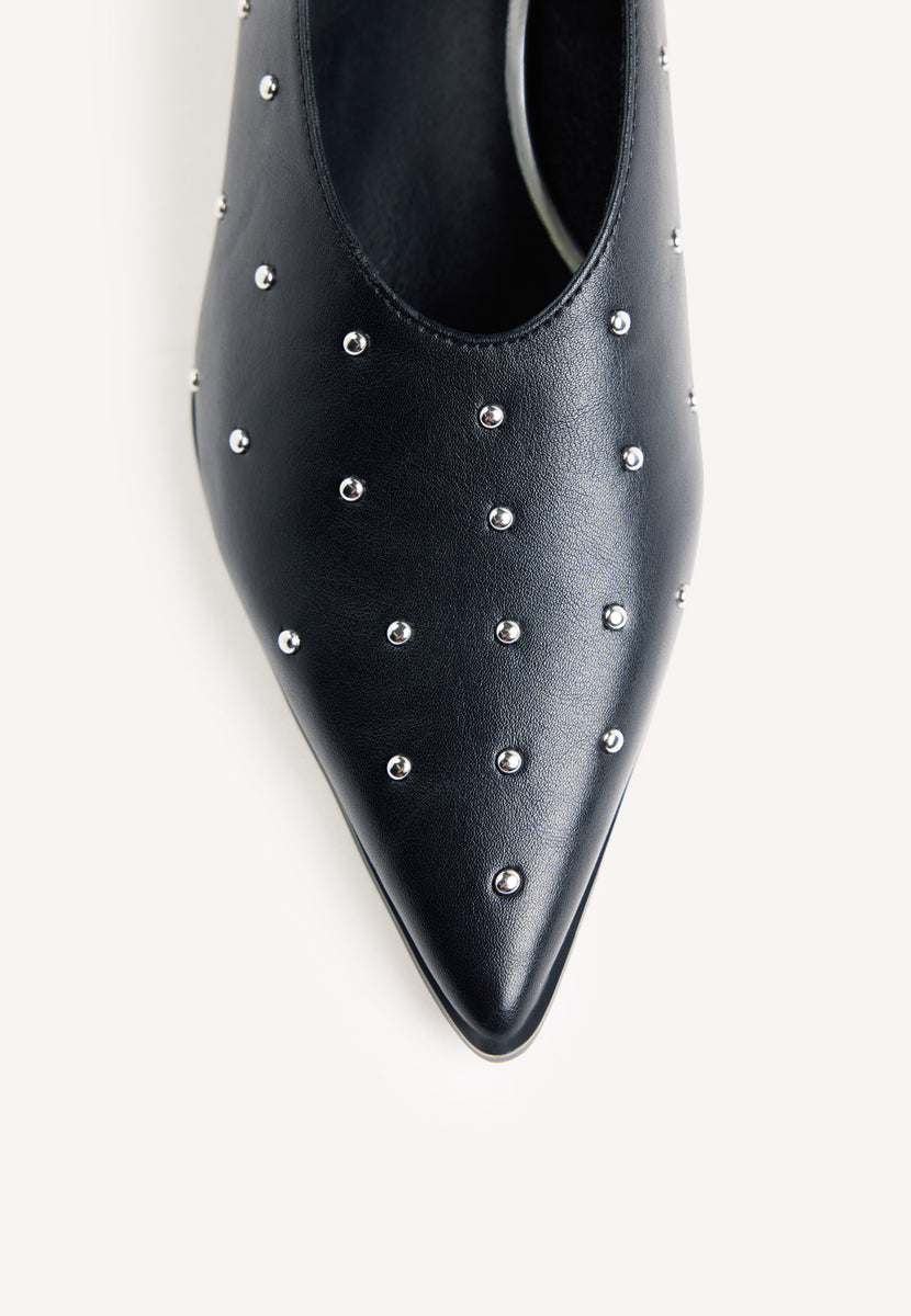 SCARPE TACCO NERE CON BORCHIE