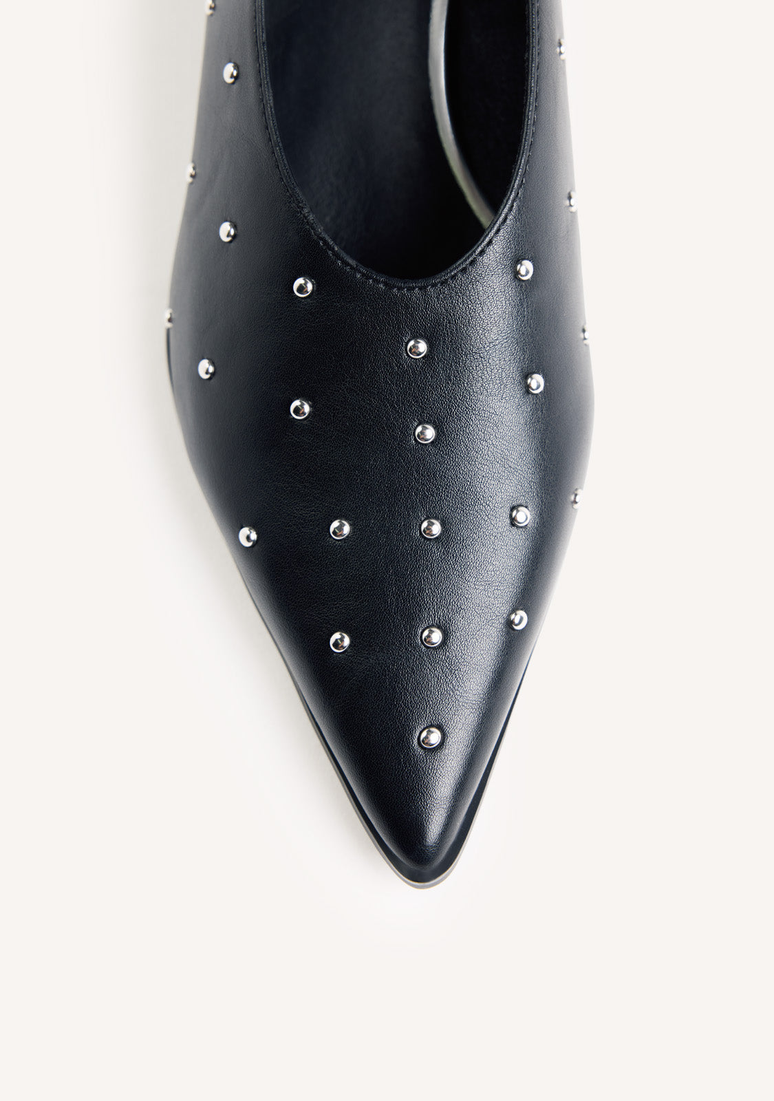 BLACK STUDDED HEEL SHOES