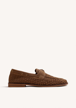 MOCASINES NÁUTICOS MARRÓN PIEL TRENZADA