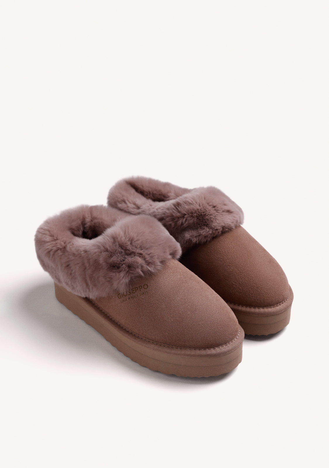 ZOCOLI TAUPE IN PELLE