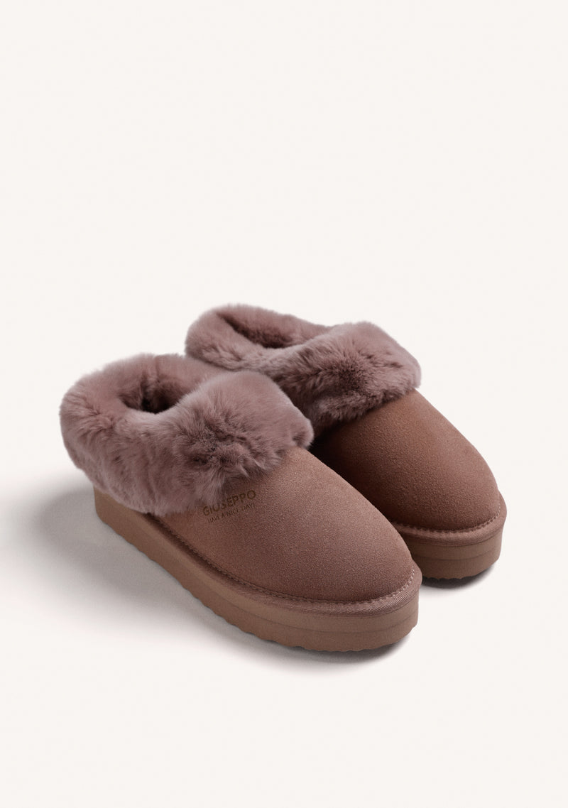 ZOCOLI TAUPE IN PELLE