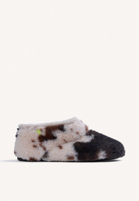 CHAUSSURES D'INTÉRIEUR MONTANTES IMPRIMÉ ANIMAL EN FOURRURE