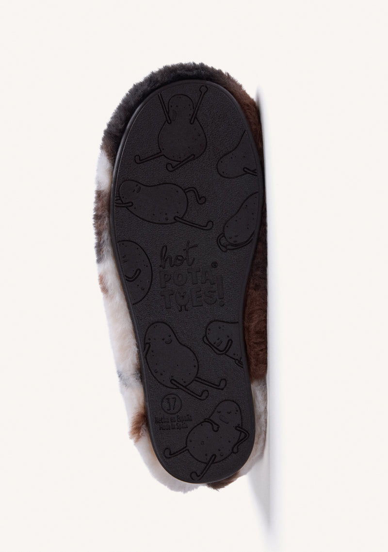 HIGH-TOP ANIMAL PRINT FUR HOUSE SLIPPERS