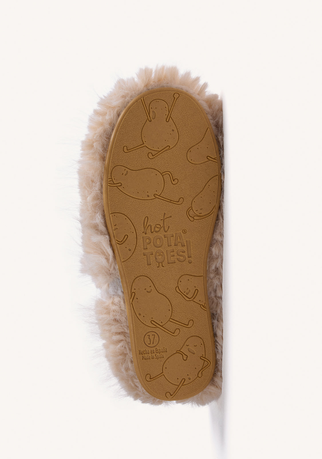 CHAUSSURES D'INTÉRIEUR MONTANTES BEIGE EN FOURRURE