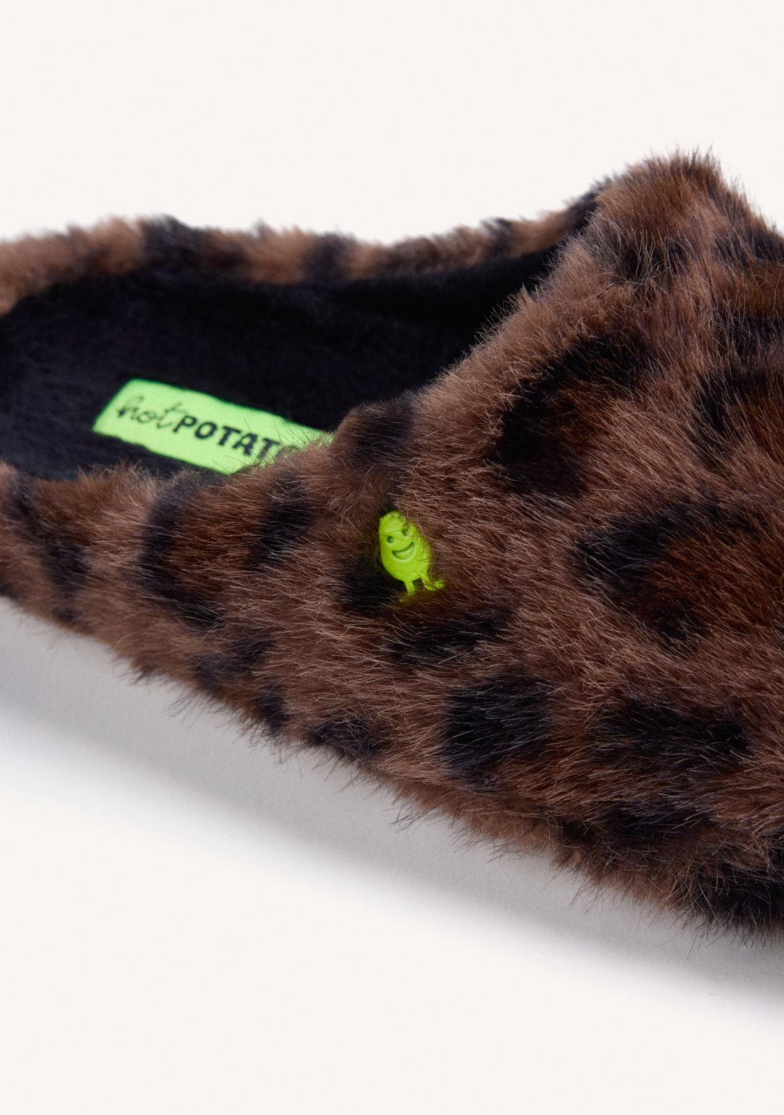 ANIMAL PRINT FUR HOUSE SLIPPERS