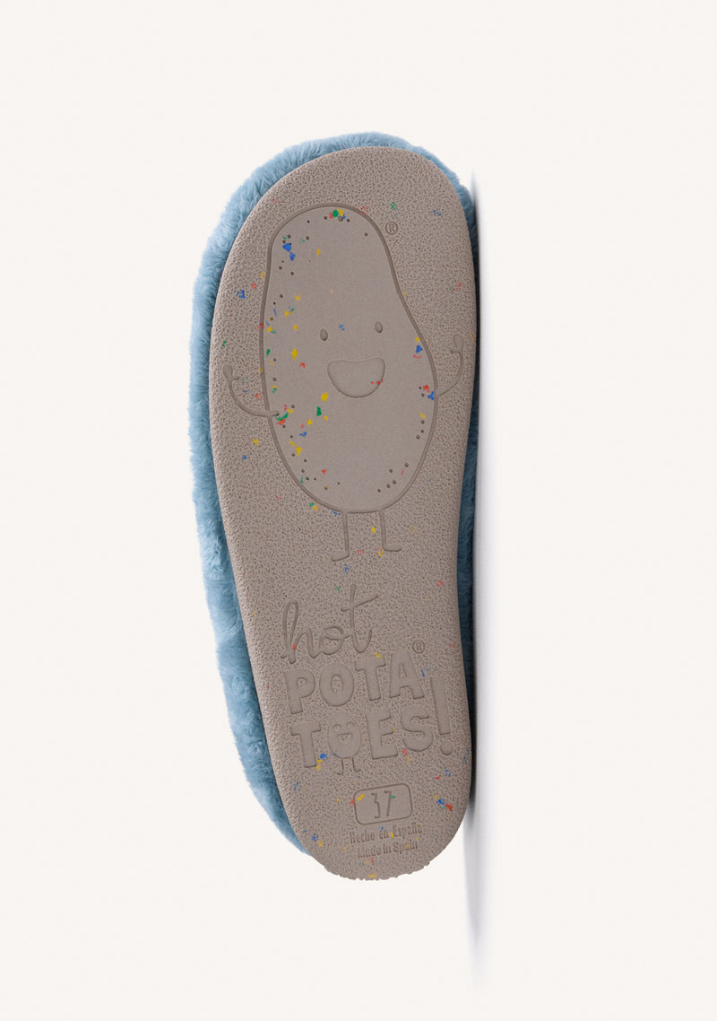 ZAPATILLAS DE CASA AZUL PELO