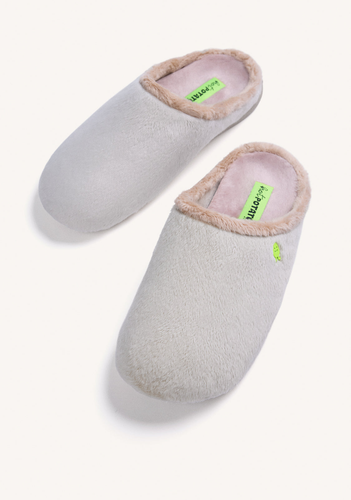 BEIGE FUR HOUSE SLIPPERS