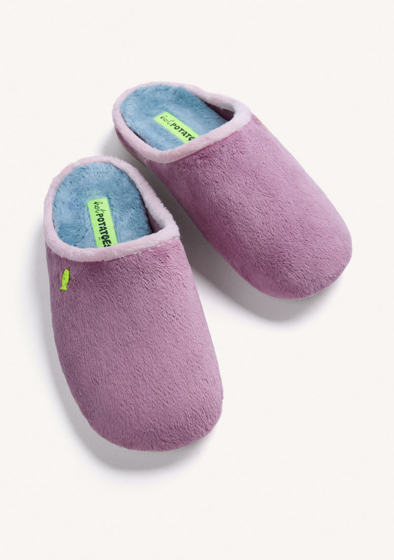 PANTUFAS DE CASA ROSAS DE PELO