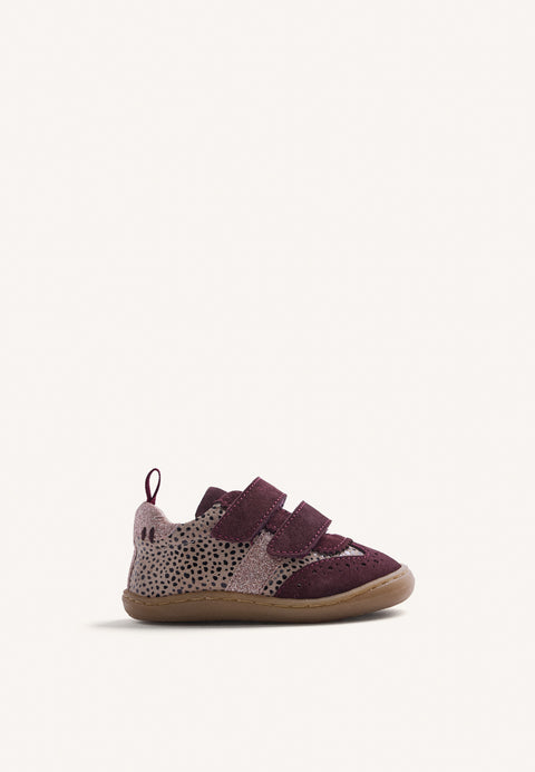 SCARPE BAREFOOT IN PELLE BORDEAUX STAMPA ANIMALE