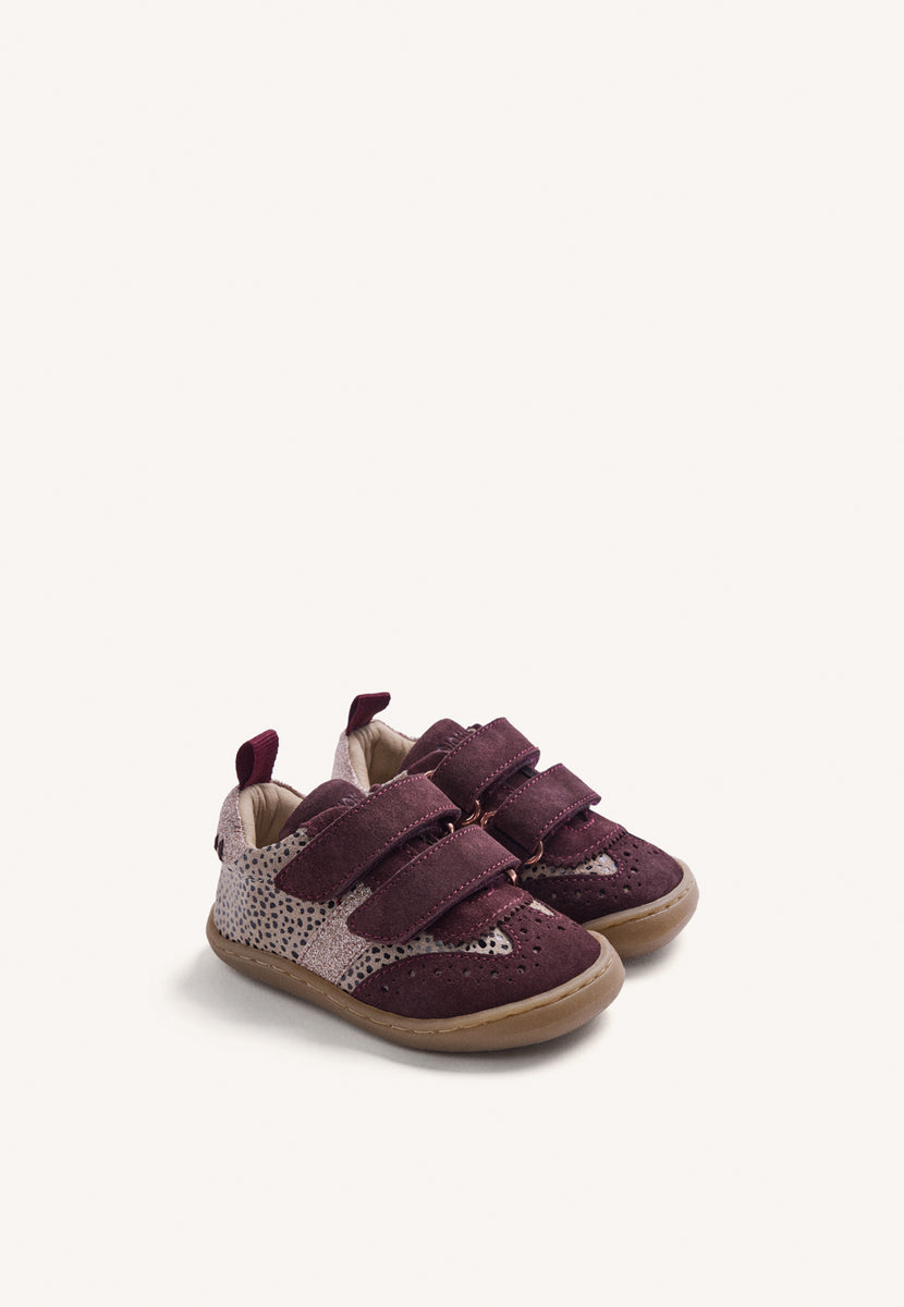 SCARPE BAREFOOT IN PELLE BORDEAUX STAMPA ANIMALE