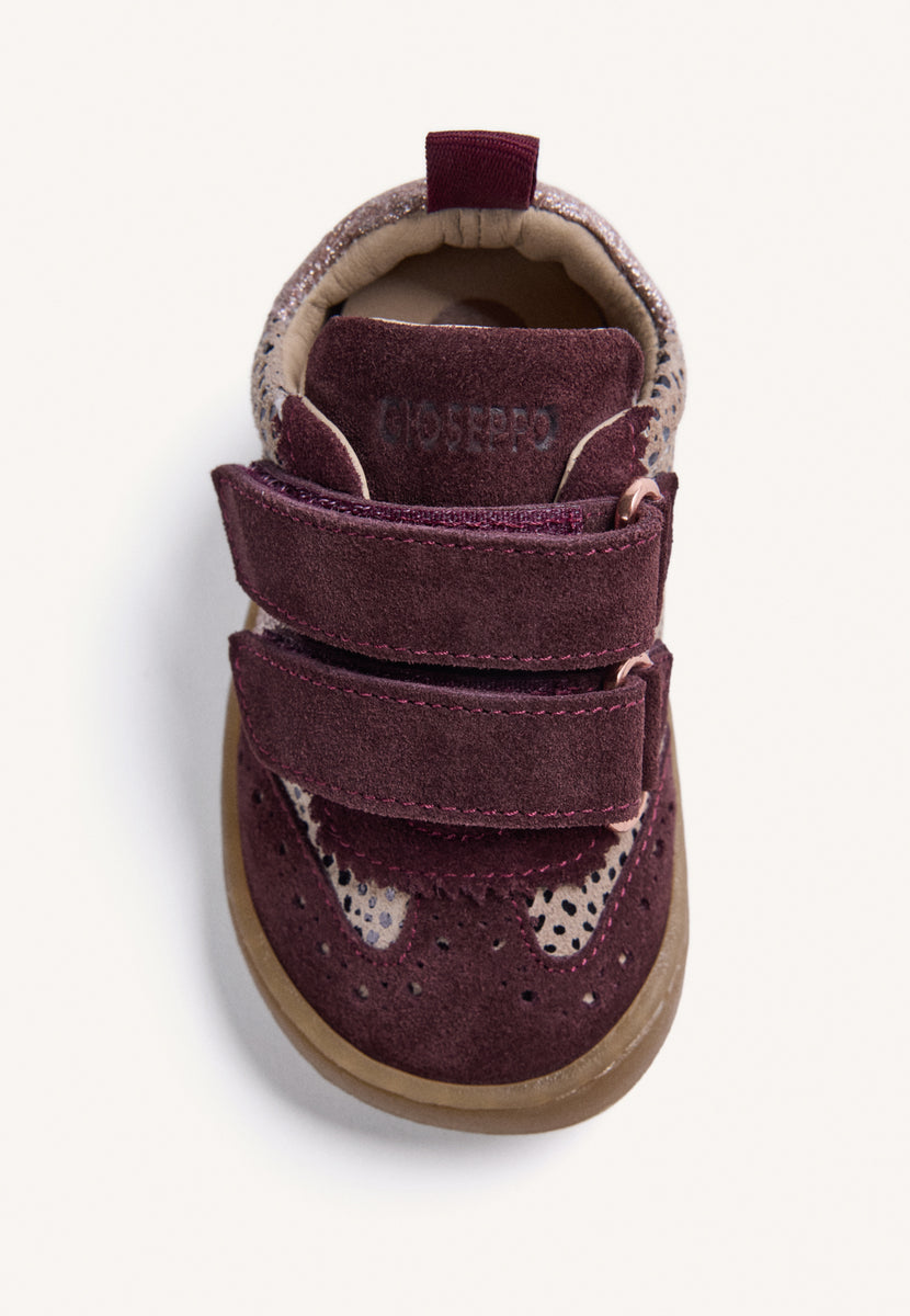 SCARPE BAREFOOT IN PELLE BORDEAUX STAMPA ANIMALE