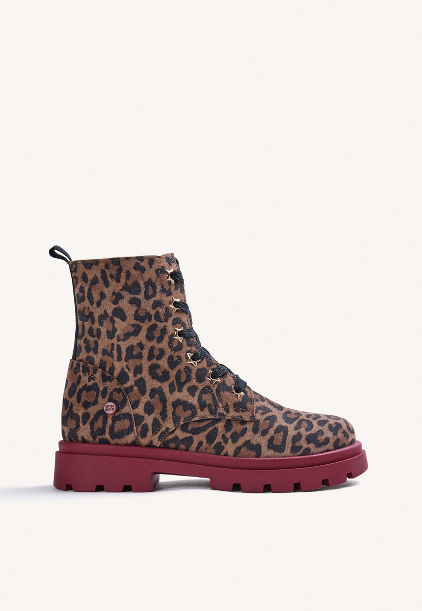 ANIMAL PRINT LEATHER BOOTS