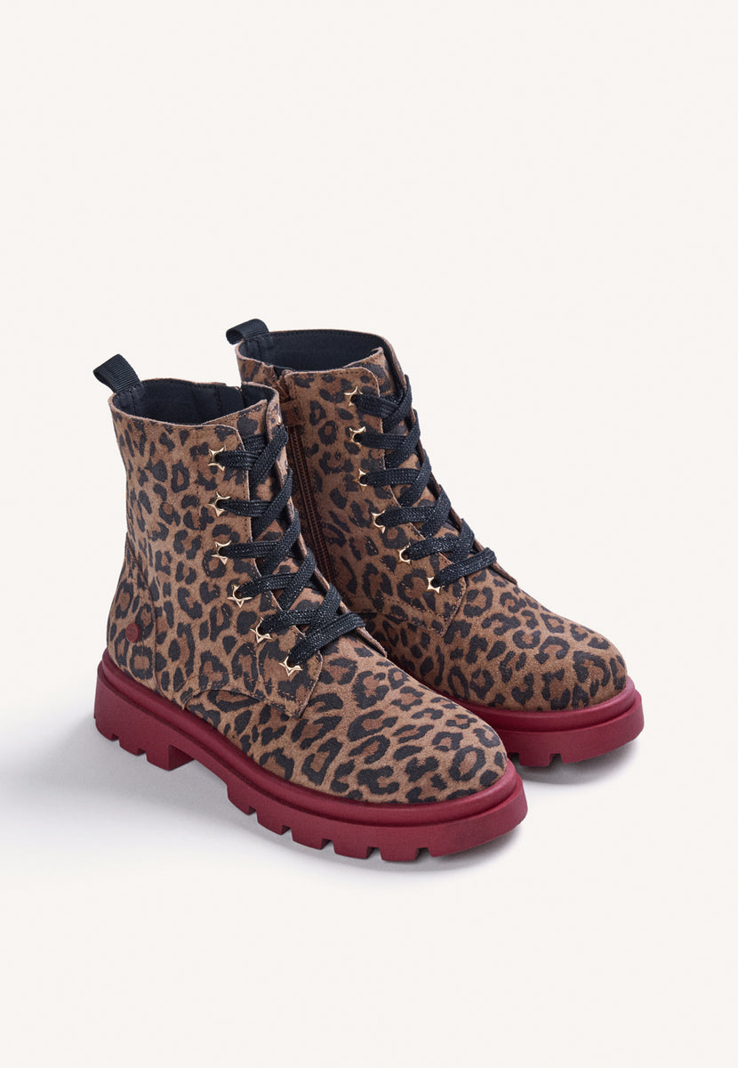 ANIMAL PRINT LEATHER BOOTS