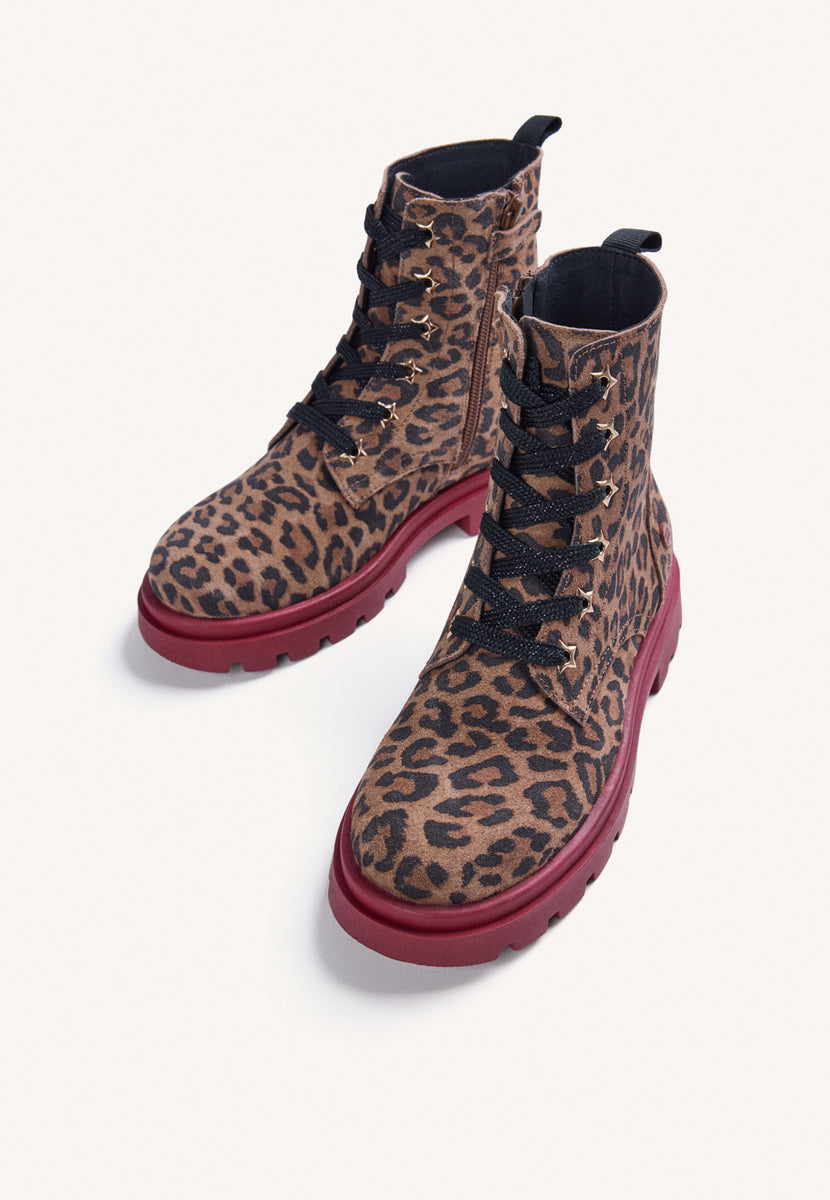 ANIMAL PRINT LEATHER BOOTS