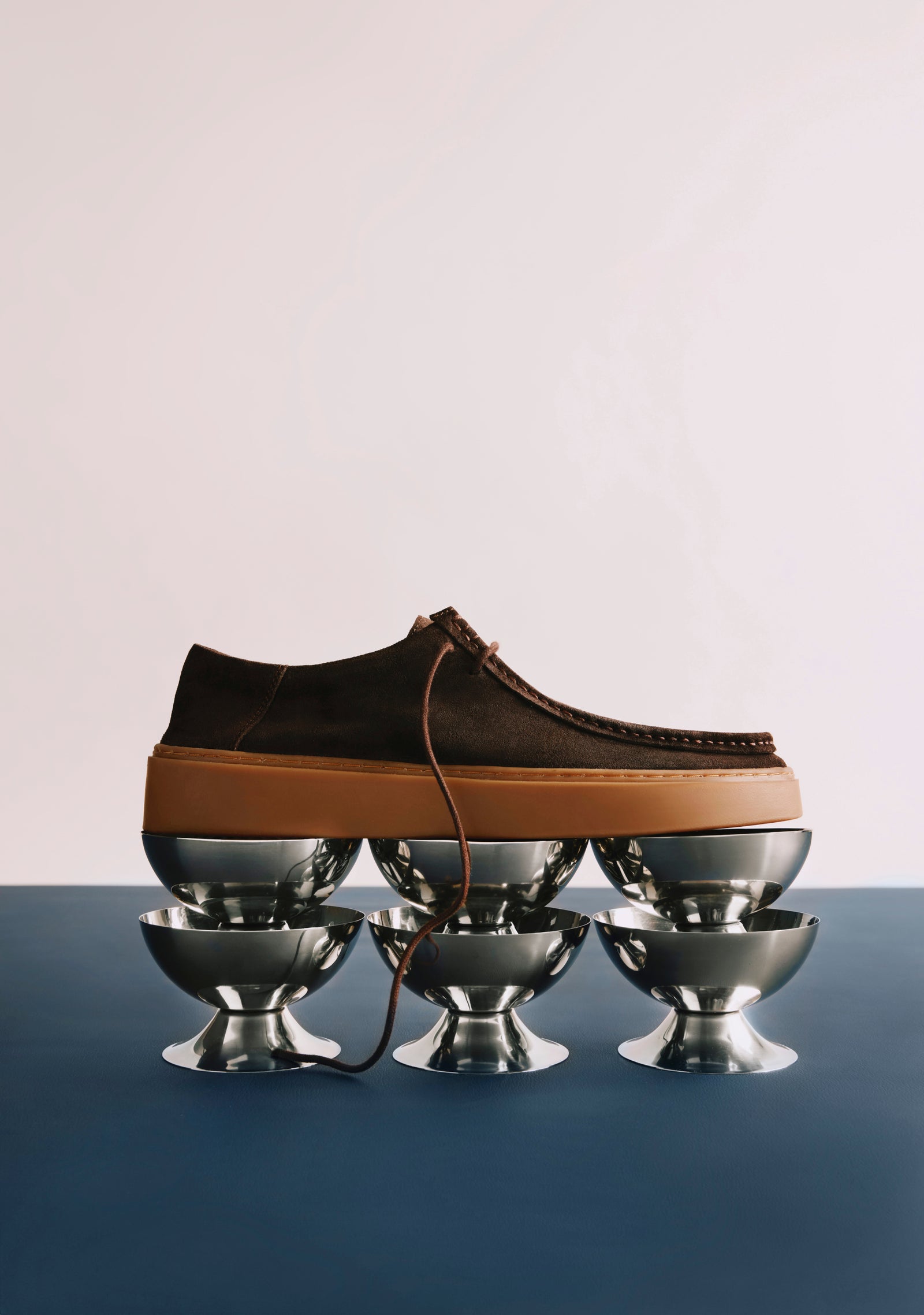 BROWN WALLABEE LEATHER SHOES