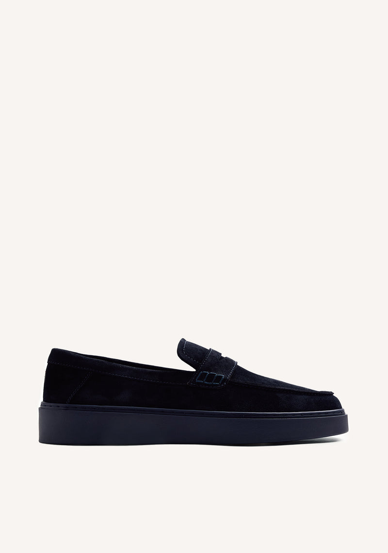 MOCASSINS WALLABEE AZUIS EM COURO