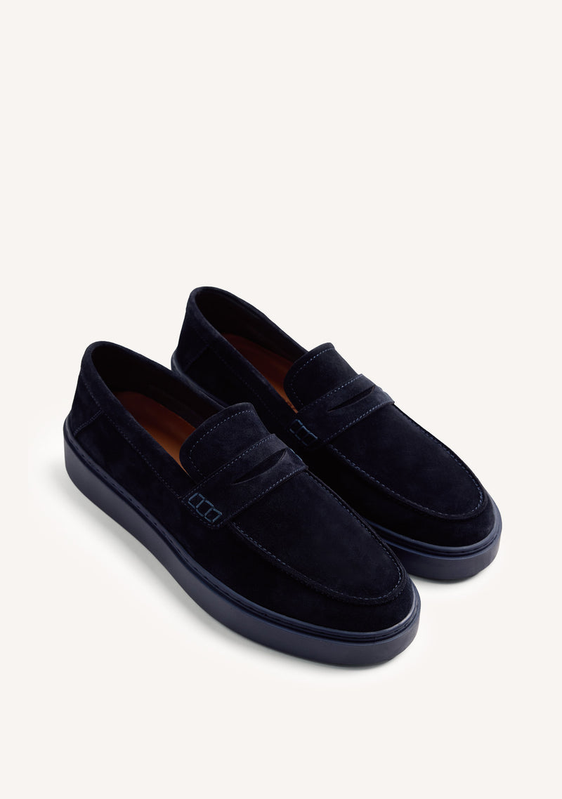 MOCASSINS WALLABEE AZUIS EM COURO
