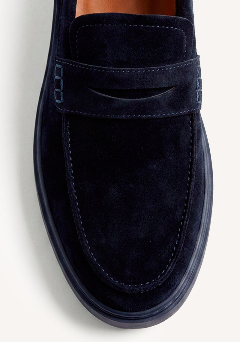 MOCASSINS WALLABEE AZUIS EM COURO
